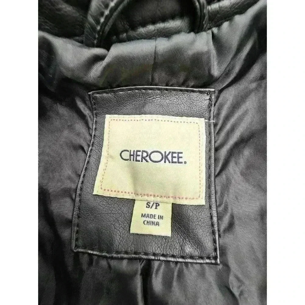 Cherokee Girl's Size S Faux Fur and Leather Crop Jacket - Picture 3 of 3